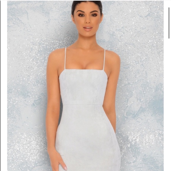 NWT Oh Polly Pale Gray Dress - Picture 3 of 3